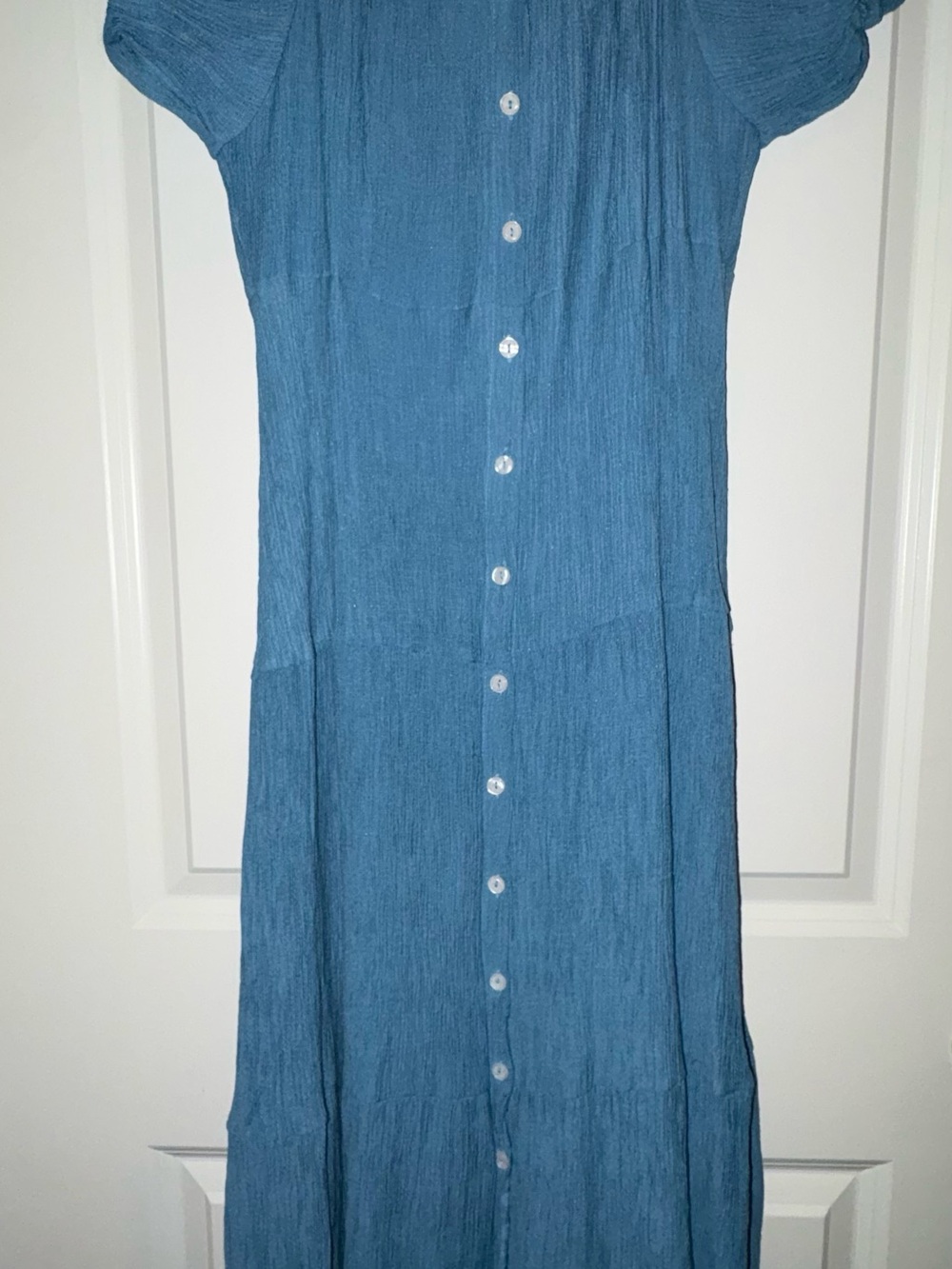 NWOT Blue Button-Front Midi Dress